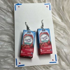 crystal light wild strawberry mini brand toy earrings new